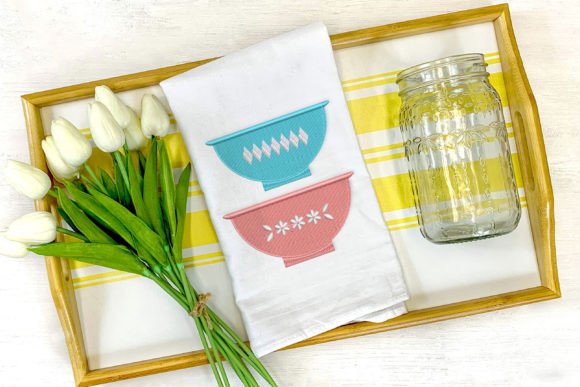 Mini Vintage Glass Bowl Bakeware Duo Embroidery Review