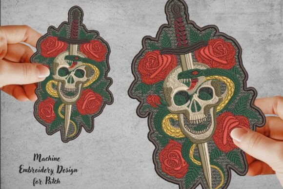 Skull Snake and Roses Patch Design Review