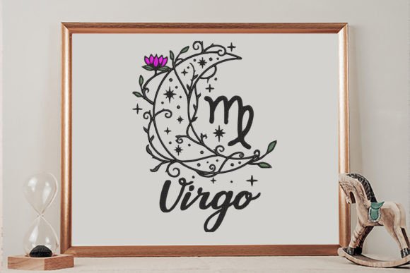 Virgo Zodiac Sign, Decorated Floral Moon Embroidery Review